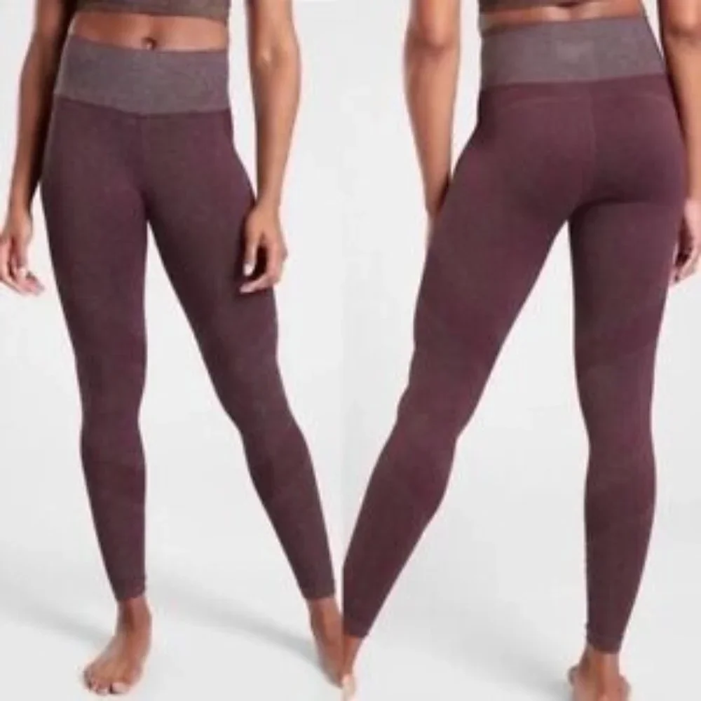 Athleta Burgundy Twilight Tight High Rise Leggings | Size XS - Picture 1 of 9
